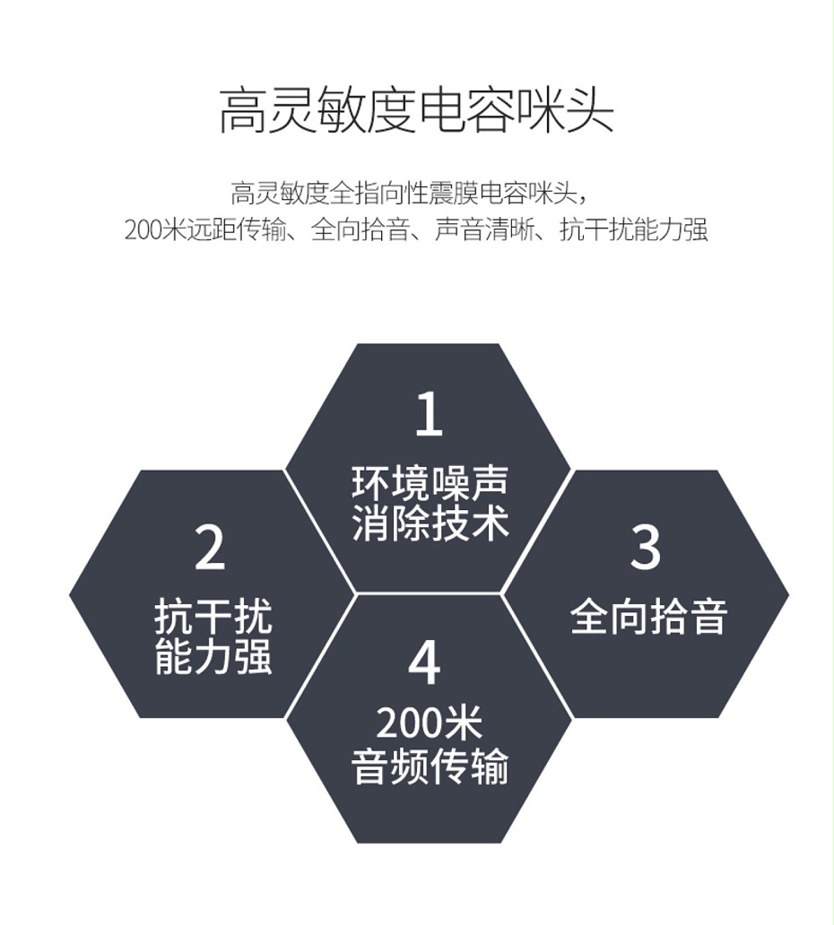 ?？低旸S-2FP1020-B 通用拾音器 ①、采用高靈敏度全指向性震膜電容咪頭，全向拾音、聲音清晰自然； ②、采用專業(yè)音頻處理技術(shù)，有效防止語音信號失真及衰減； ③、內(nèi)置雷擊保護(hù)、電源極性反接保護(hù)和靜電保護(hù)； ④、符合RoHS標(biāo)準(zhǔn)，在結(jié)構(gòu)上不含有歐盟禁用的危害性物質(zhì)； ⑤、通過歐盟CE標(biāo)準(zhǔn)，美國FCC認(rèn)證； 通用拾音器 通用拾音器 通用拾音器 拾音器 拾音器 拾音器